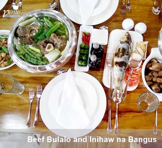 beef bulalo and inihaw na bangus in Venus Garden