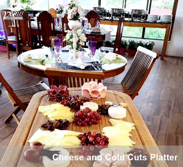 cheese and cold cuts platter in Venus Garden
