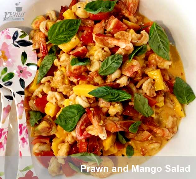 prawn and mango salad in Venus Garden