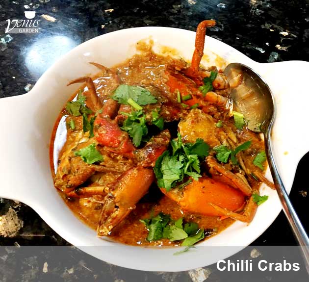 chilli crabs in Venus Garden